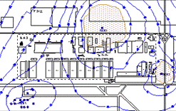 Карта гидроизогипс при работе дренажа